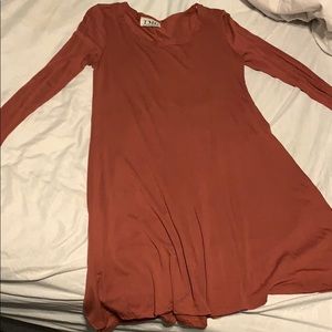 BURNT ORANGE LONG SLEEVE DRESS